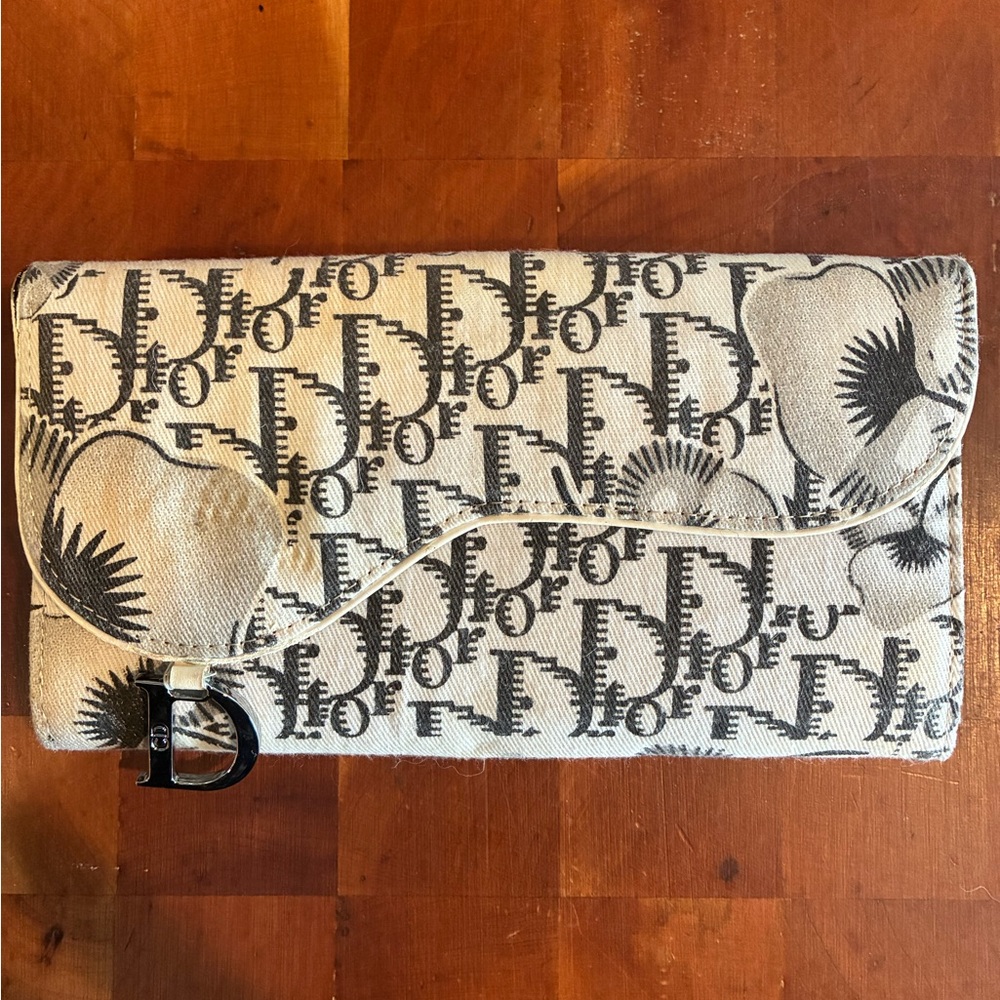 Authentic Christian Dior Galliano Diorissimo Saddle Long Wallet Girly Collection